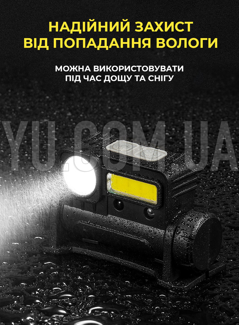 Ліхтар налобний BL-123 COB із USB зарядкою та сенсором Ліхтар налобний BL-123 COB із USB зарядкою та сенсором